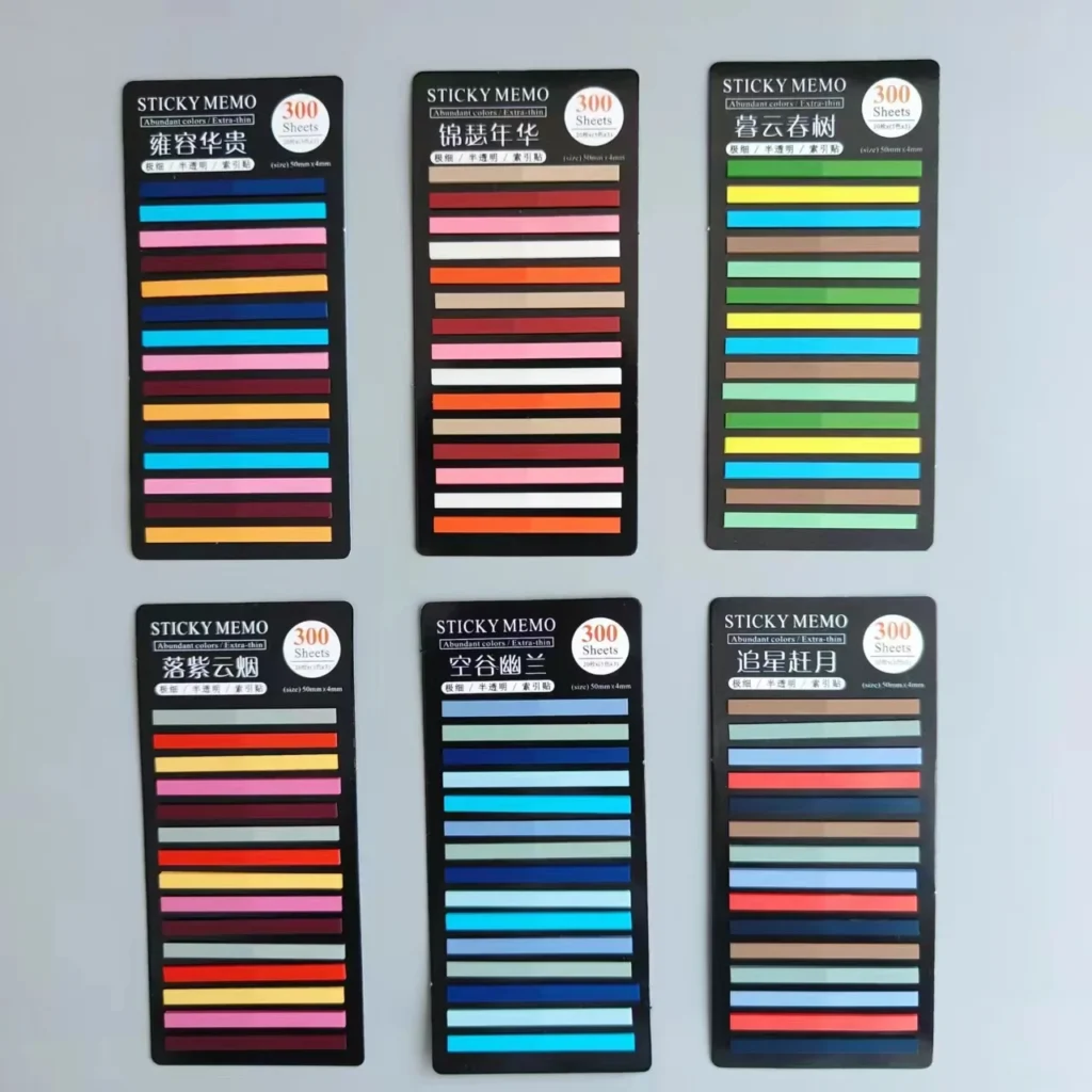 mémos adhésifs colorés