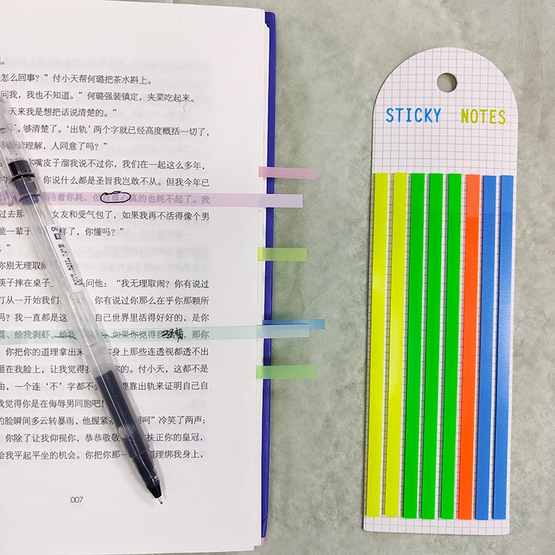 notes de lecture colorées